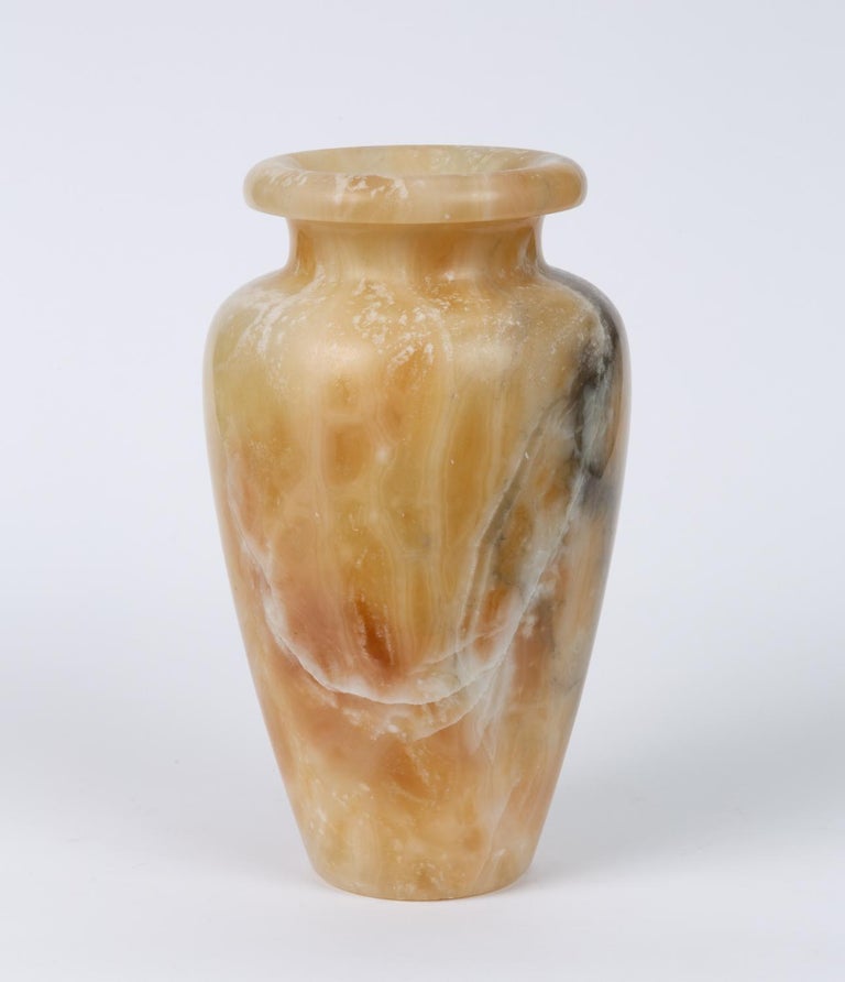 Hand Carved Alabaster Vase at 1stDibs