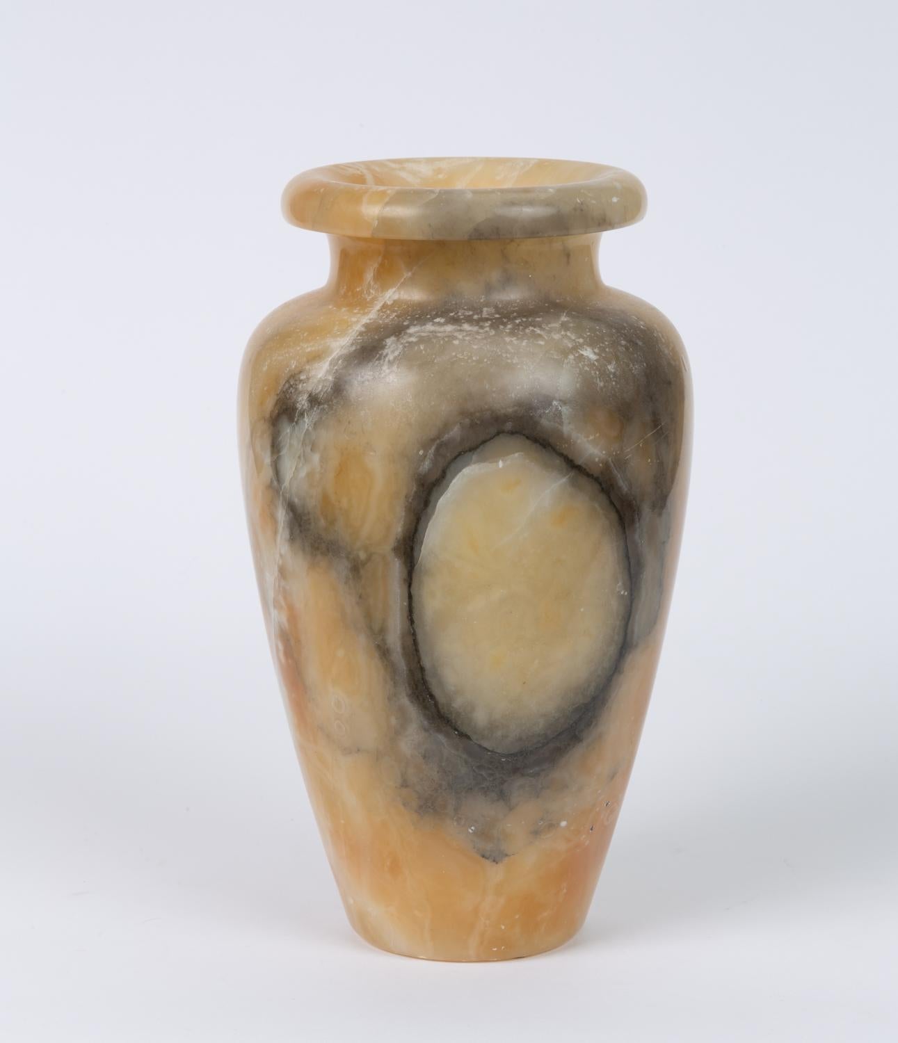 European Hand Carved Alabaster Vase