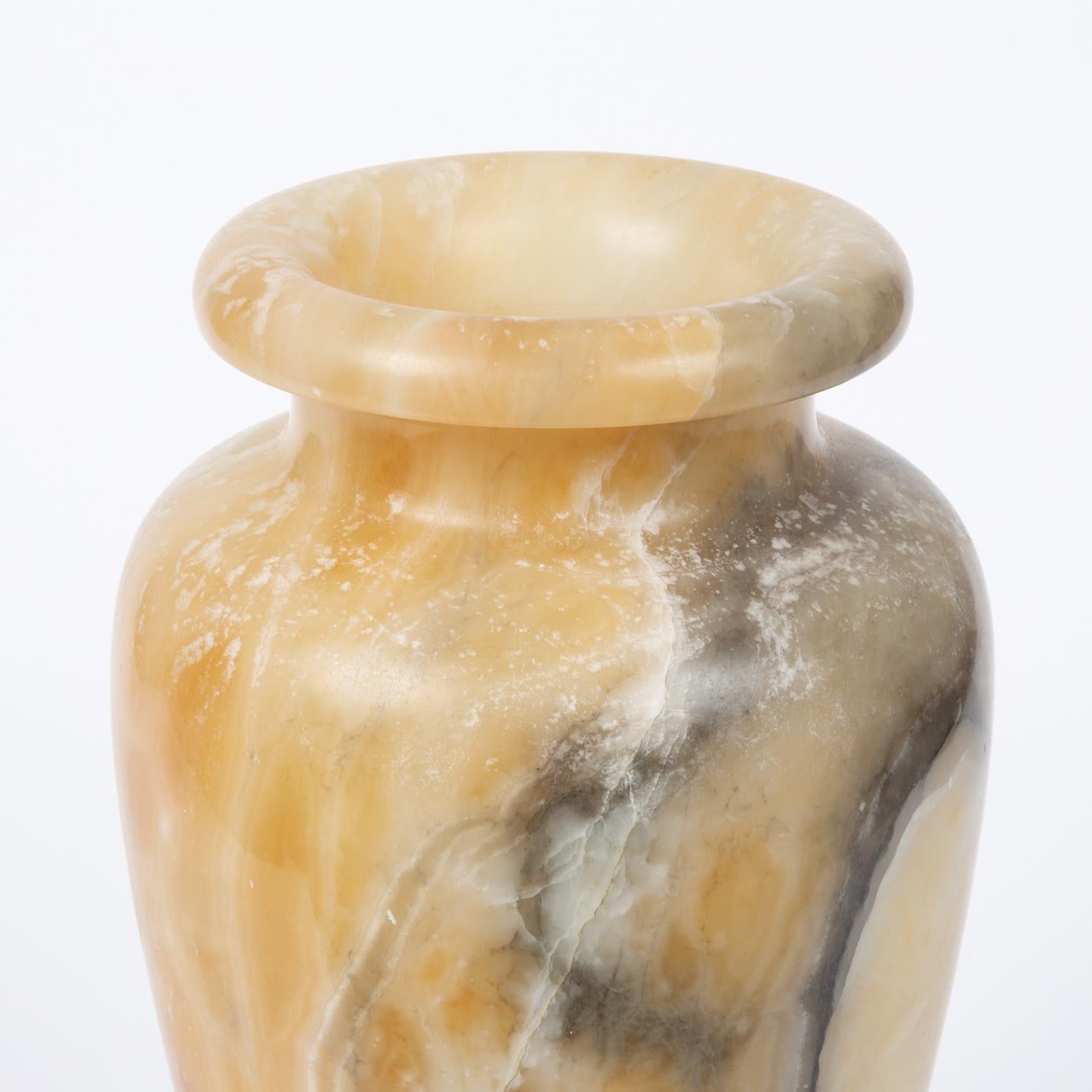Hand-Carved Hand Carved Alabaster Vase