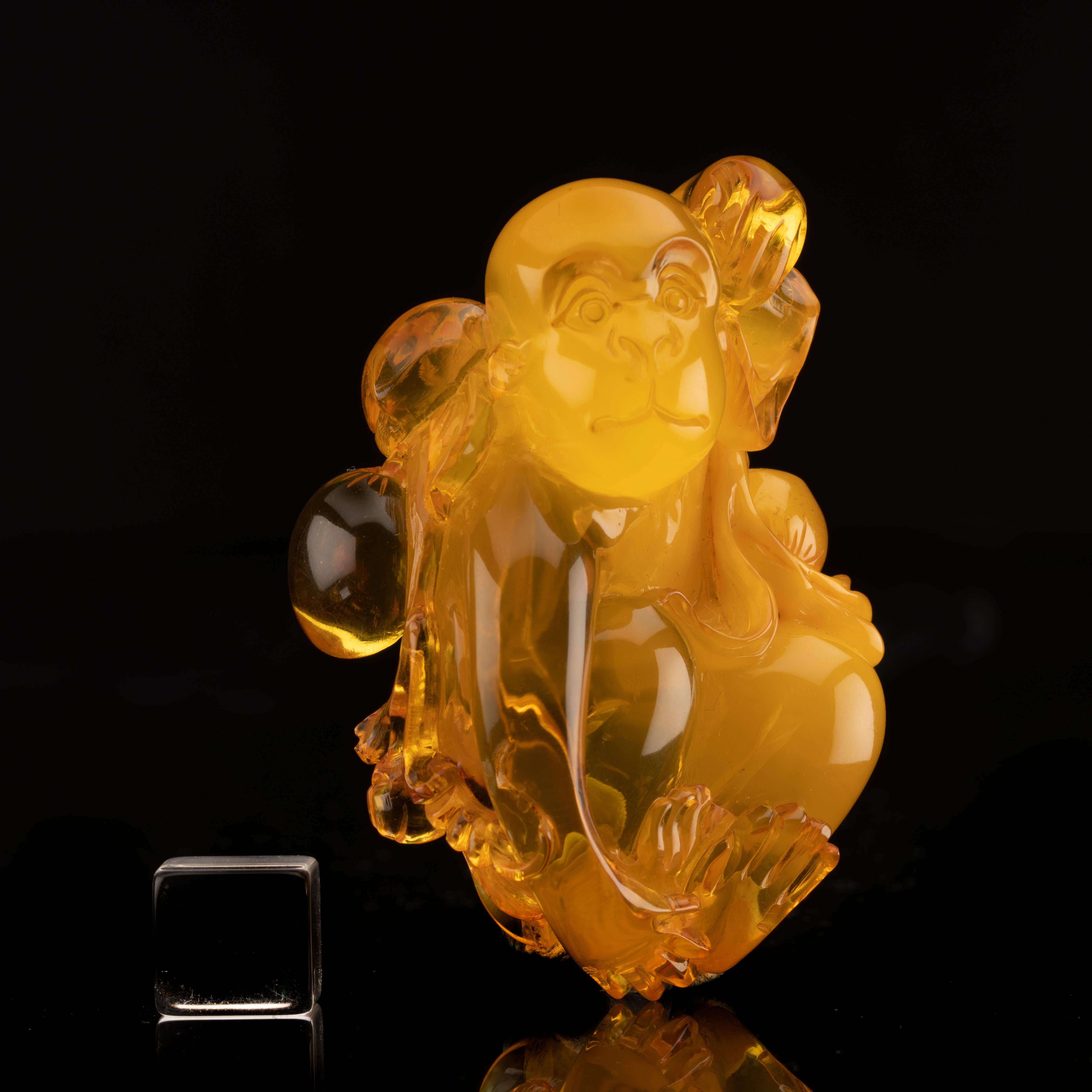 Other Hand-Carved Amber Monkey For Sale
