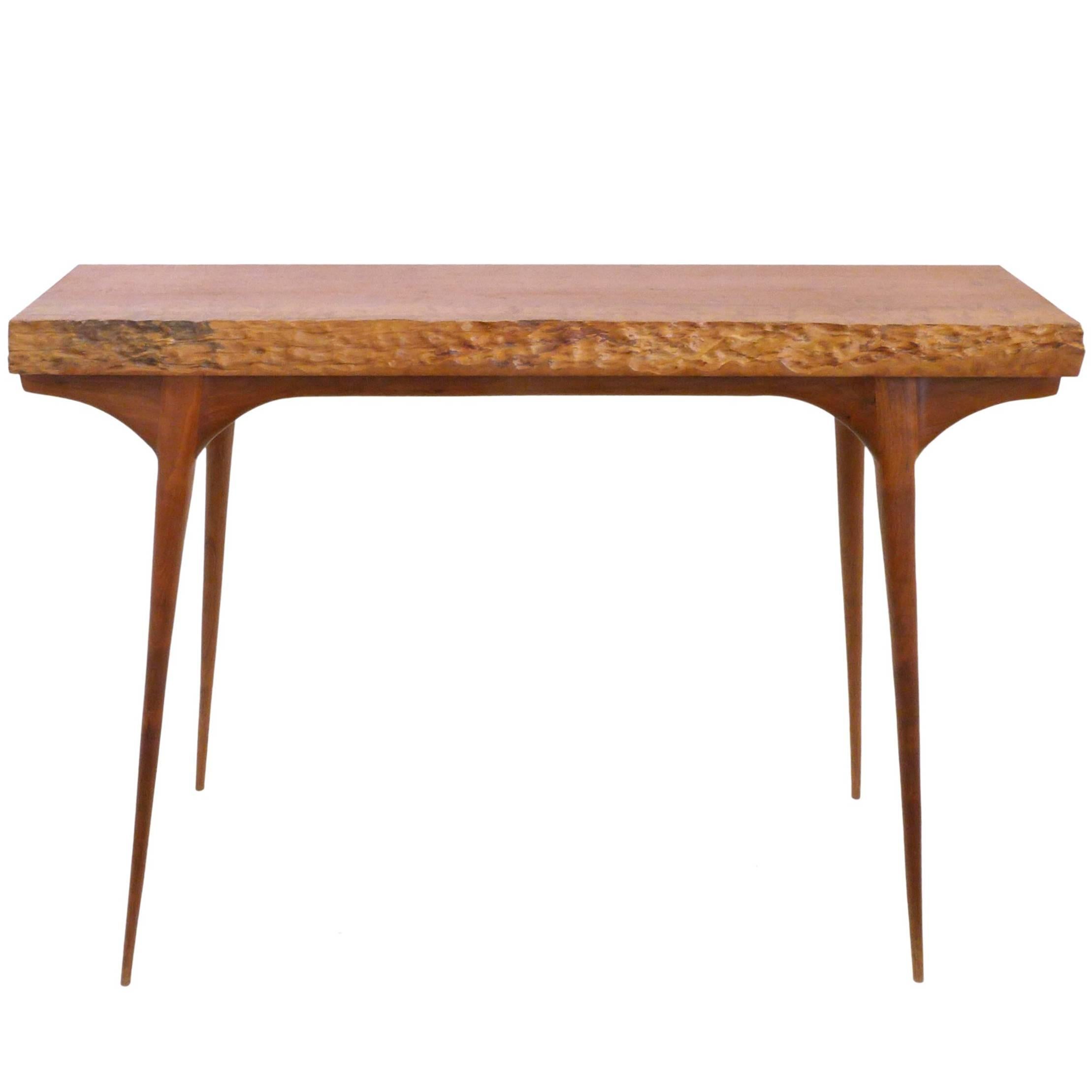 Hand-Carved American Craft Console