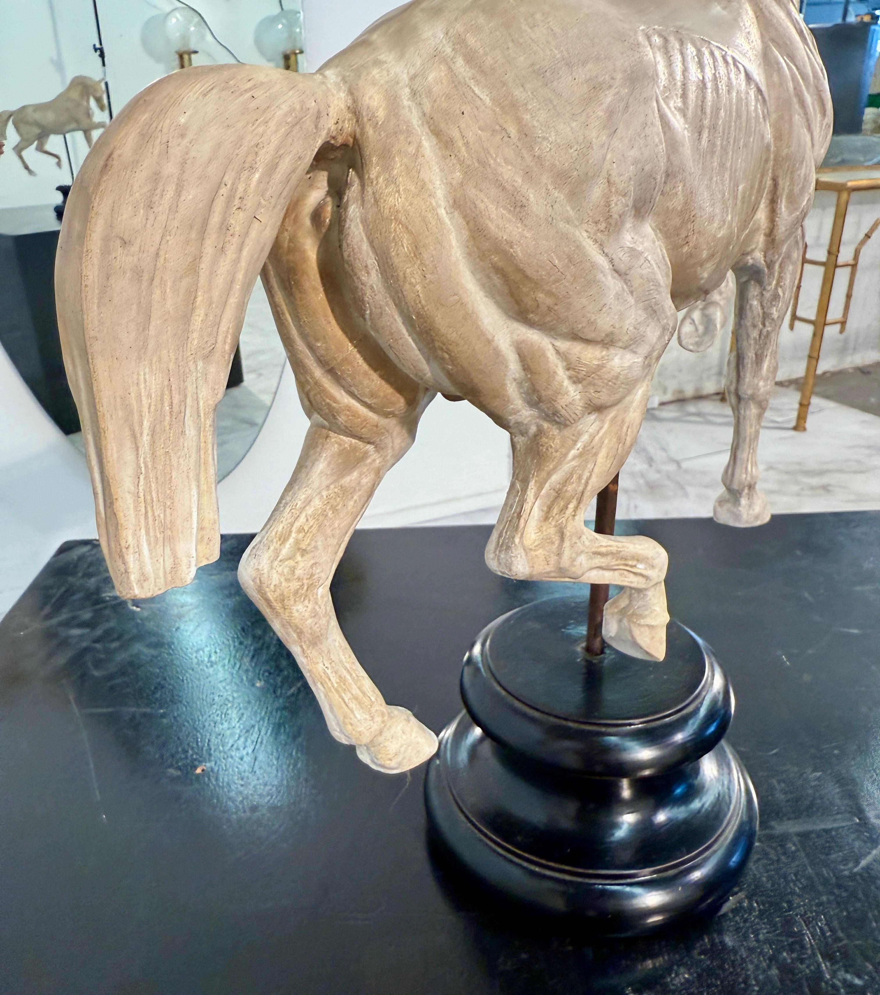 Hand-Carved Anatomical Horse Model on Stand For Sale 1