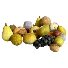 Hand Carved and Colored Marble Fruit Arrangement