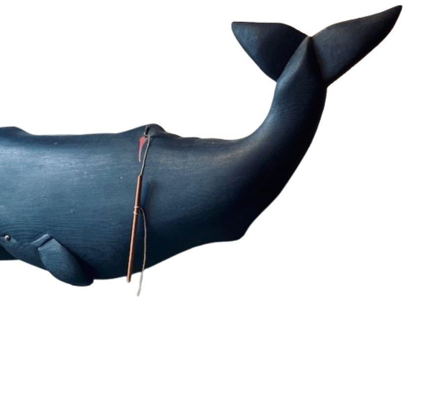 Folk Art Hand Carved and Decorated Sperm Whale Plaque, circa 1950 - 1960s