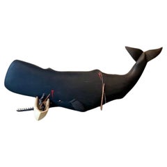 Hand Carved and Decorated Sperm Whale Plaque, circa 1950 - 1960s