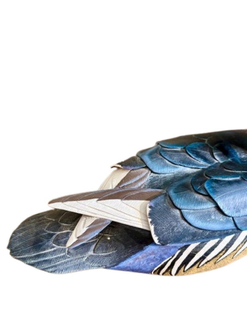 Canard Drake en bois sculpté et décoré à la main par Jean Charles Berruet, Nantucket en vente 1