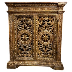 Hand Carved and Gilded 2 Door Cabinet