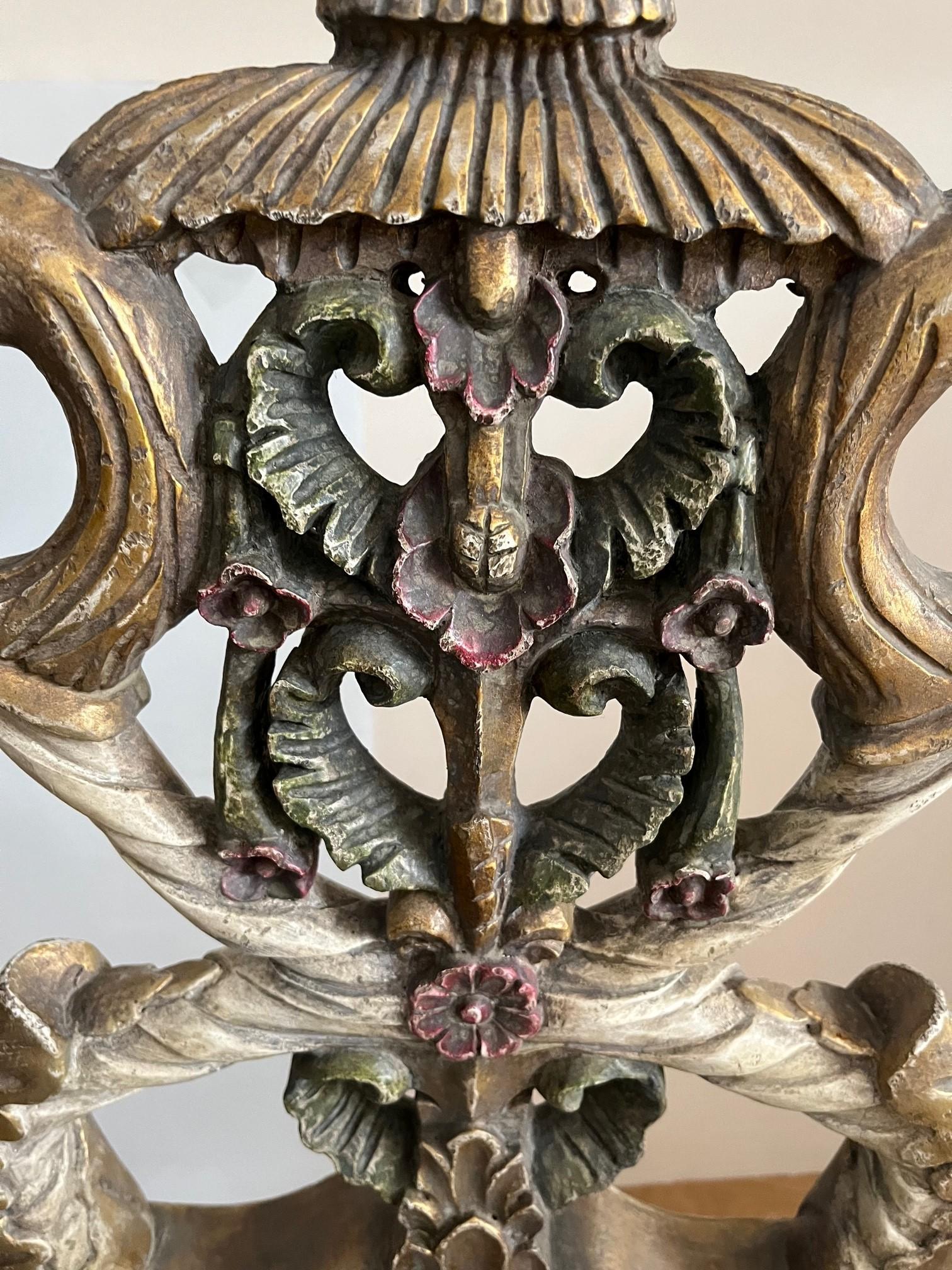 Contemporary Made to Order Hand Carved, Hand-Crafted Foliated Griffin Heads Pergolessi Chair For Sale
