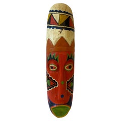 Hand-Carved and Painted Wooden Tribal Mask
