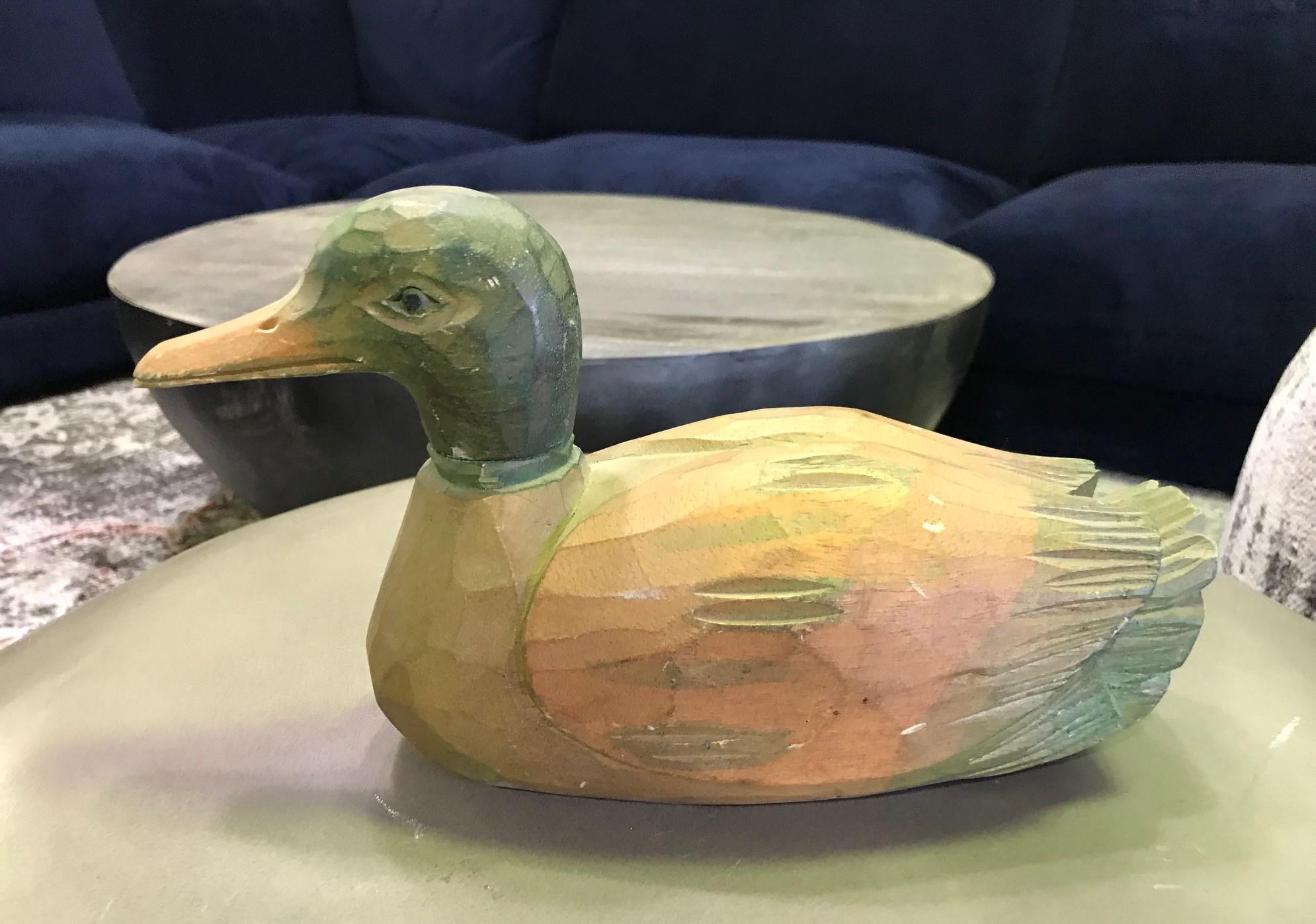 American Hand Carved and Painted Vintage Wood Duck Decoy