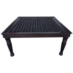 indian style table Hand-Carved Anglo-Indian Style Square Dining Table