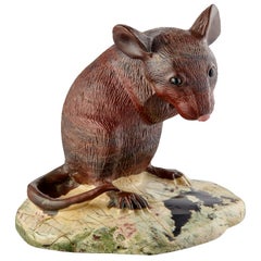 Hand Carved Animal Figure, Rat Talisman for Home