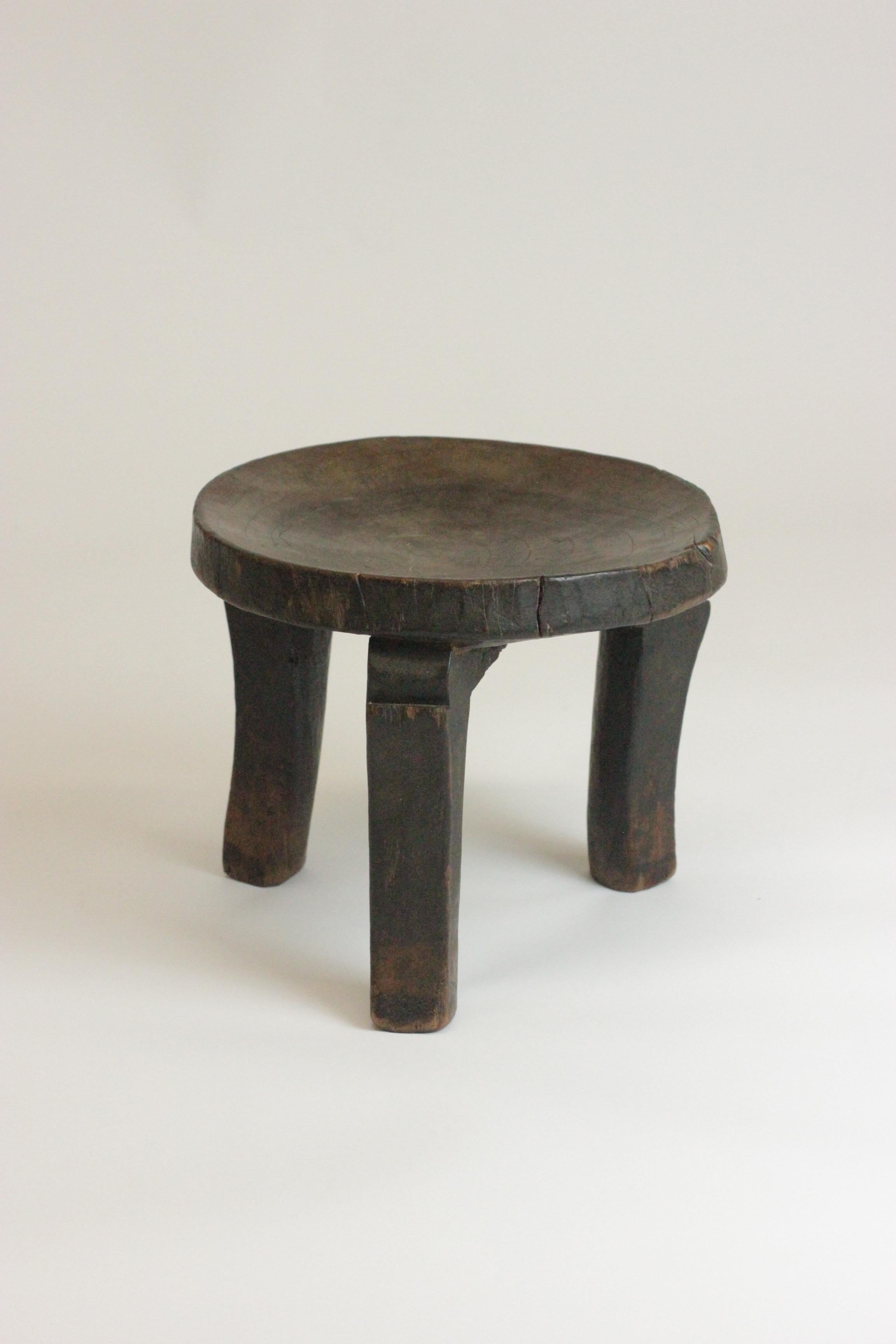 Wood Hand carved Antique African Footstool For Sale