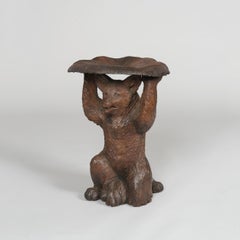 Hand Carved Antique 'Black Forest' Fox Stool