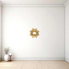 Handgeschnitzter Antiker Giltwood Sunburst Spiegel