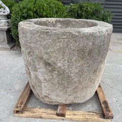 Hand-Carved Antique Limestone Trough by Bloom Home Inc, 20th Century