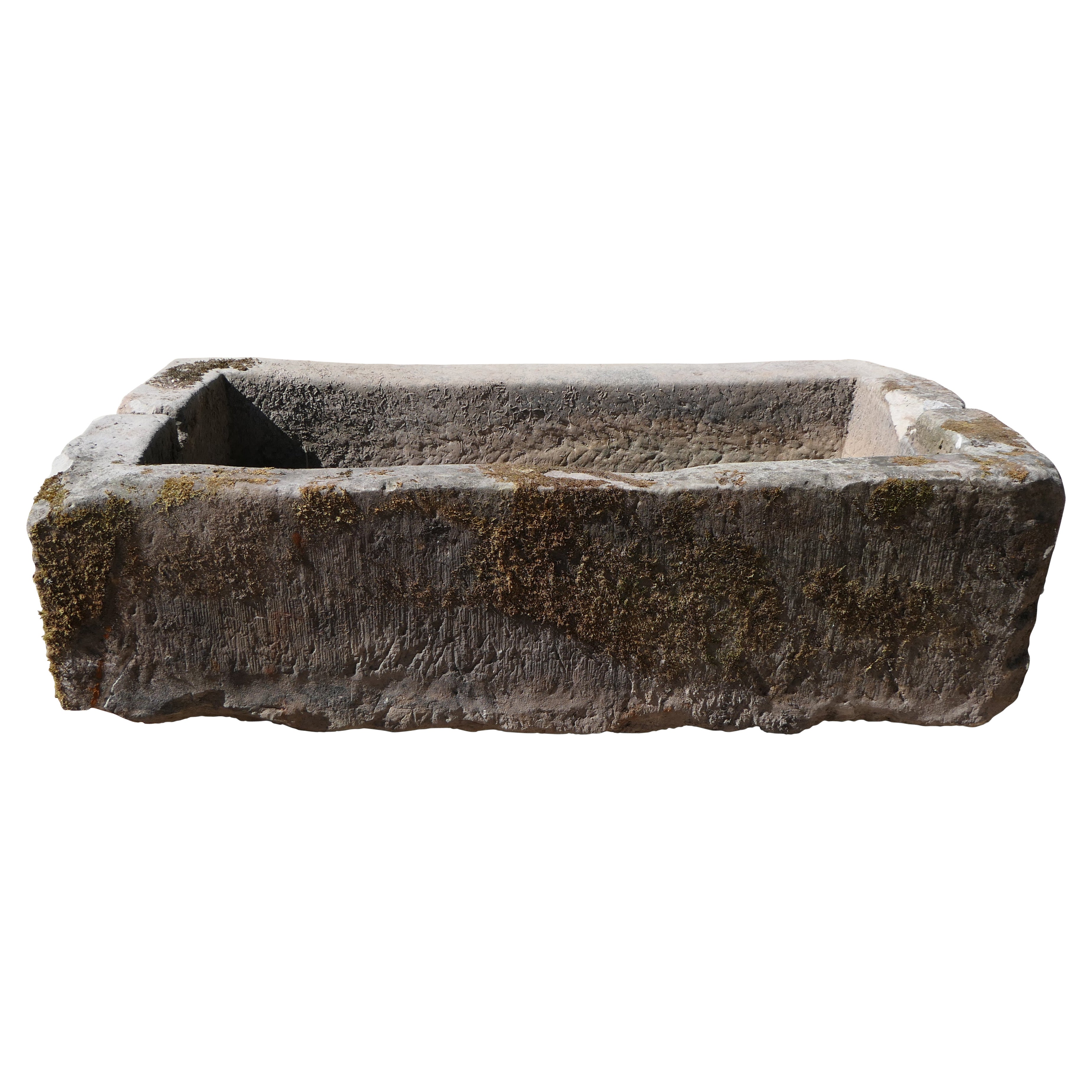 Hand-Carved Antique Stone Trough