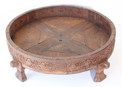 Hand Carved Antique Teak Tribal Low Table