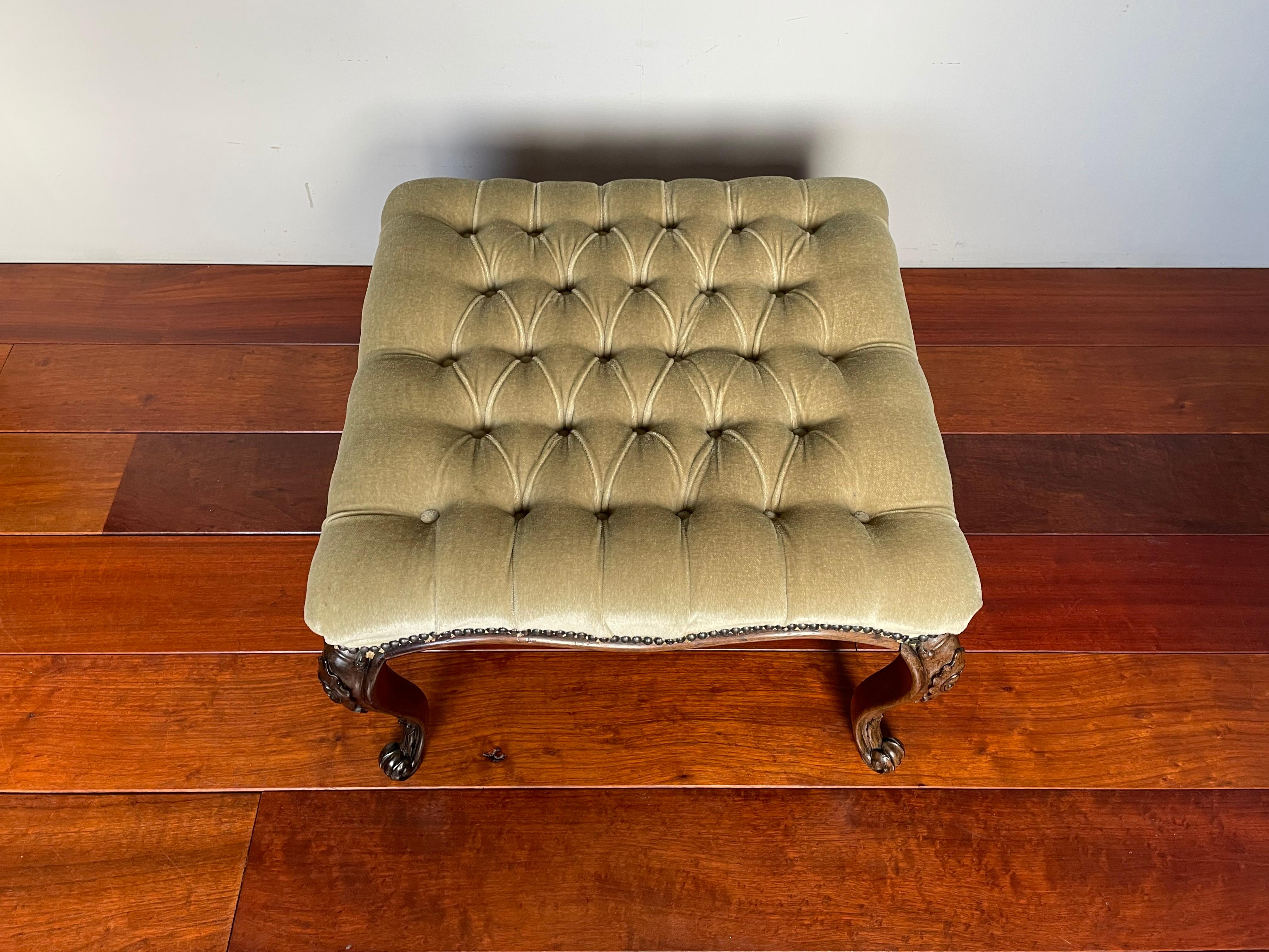 Stylish and excellent condition antique footstool.

This incredibly good looking, large size and beautifully designed antique stool is as strong and stabile as the day it was handcrafted. It will easily take the weight of a grown-up, but we believe