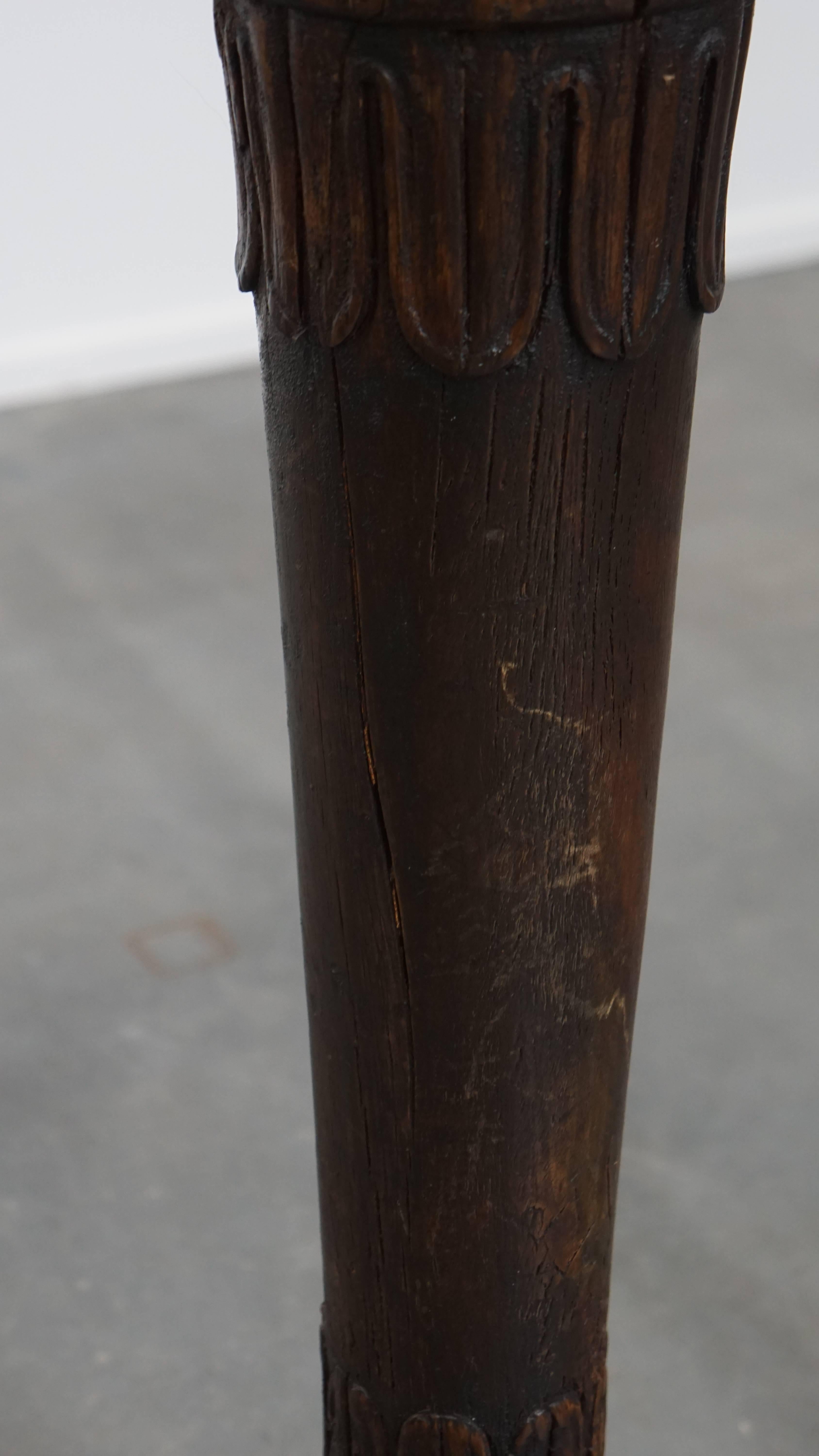 Hand-Carved Antique Wooden Floor Lamp with Lion Head For Sale 1