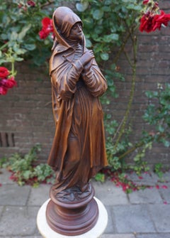 Hand Carved Antique Wooden Statuette / Sculpture of Saint Teresa of Avila/ Jesus