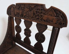 Sculpté à la main Arts & Crafts Gothic Revival Chair Signé et daté 1903