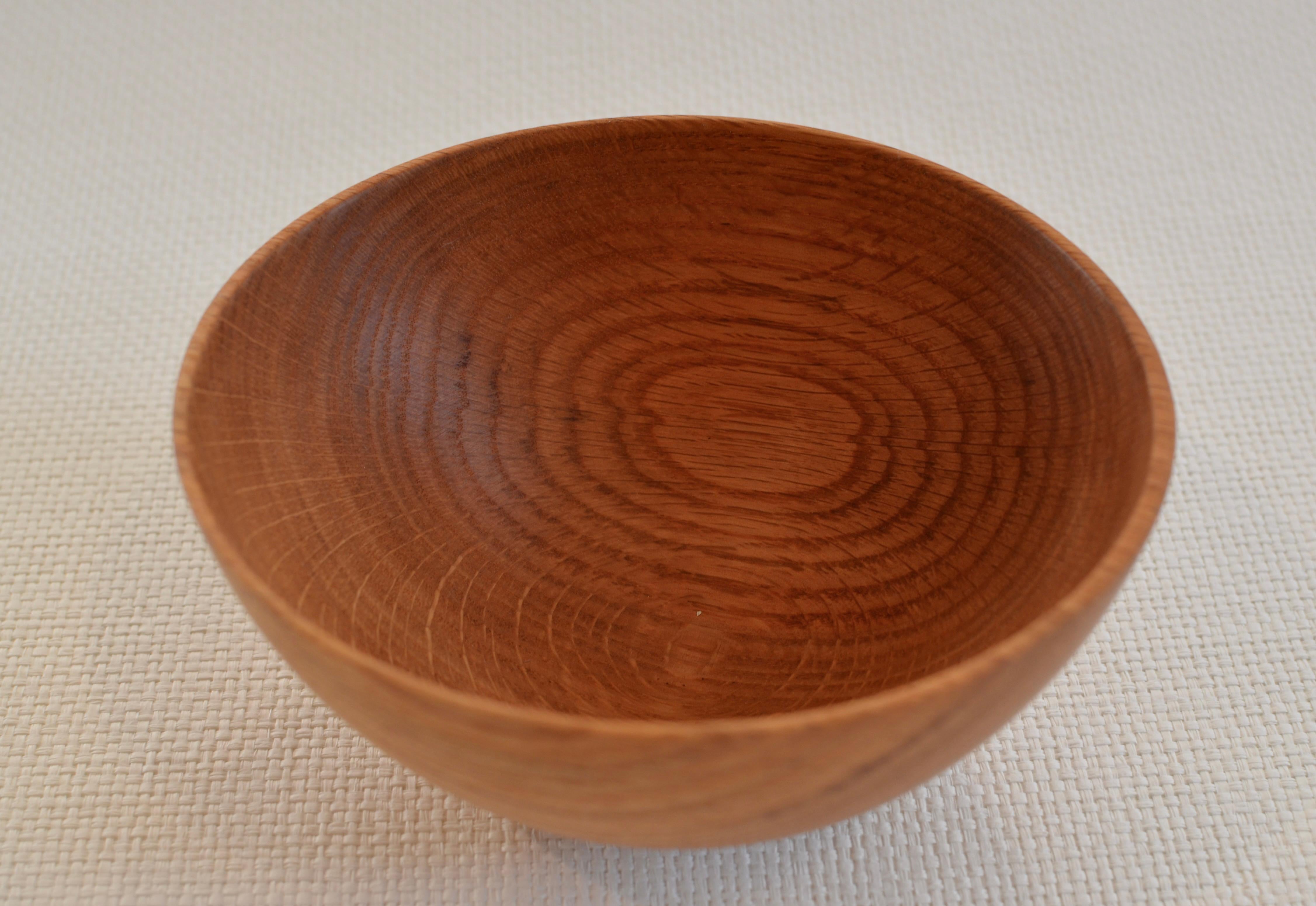 Hand-carved, Red Oak wood bowl with natural grain. Created using wood only from fallen Oak trees. One of a kind.