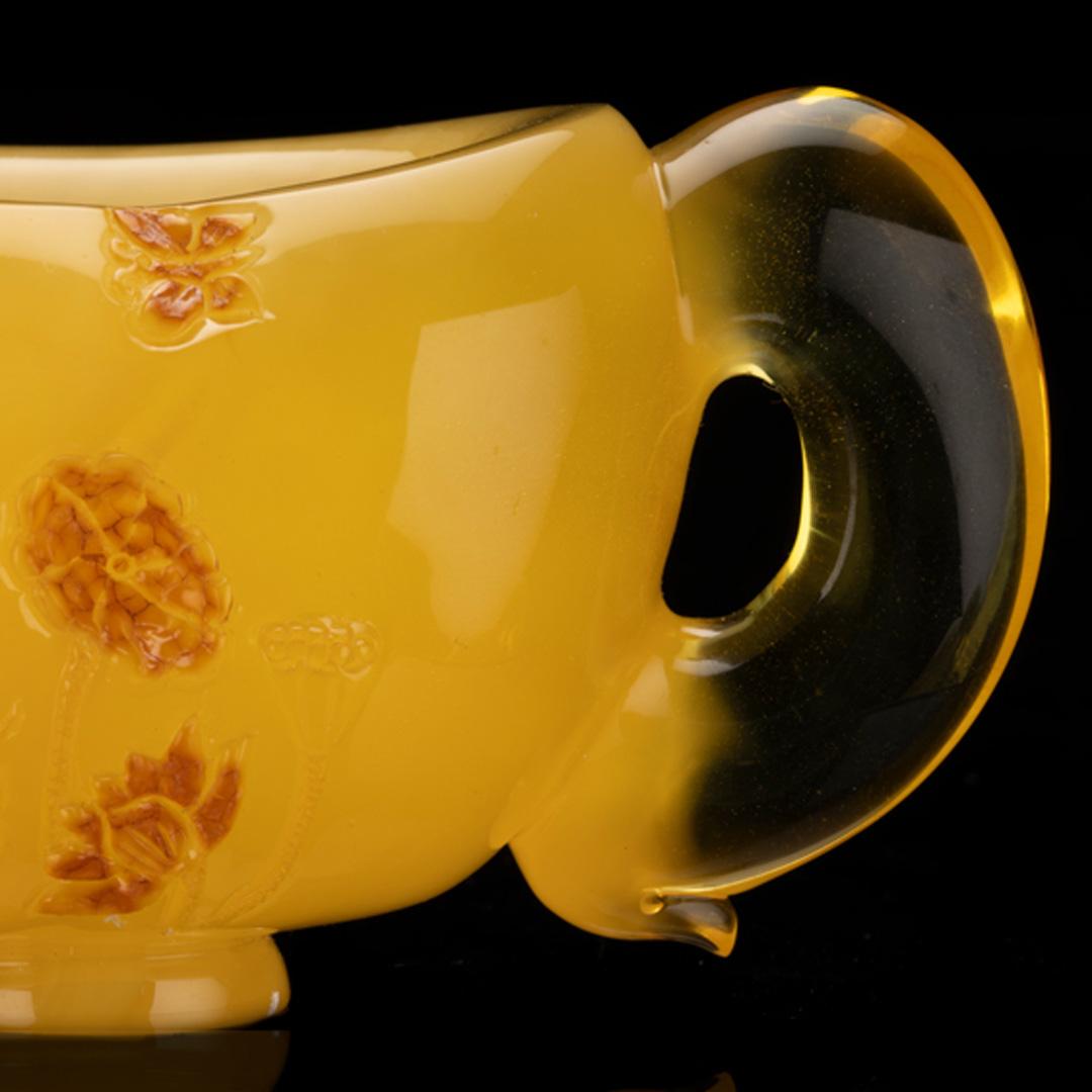 Other Hand-Carved Baltic Amber Teacup // 153 Grams For Sale
