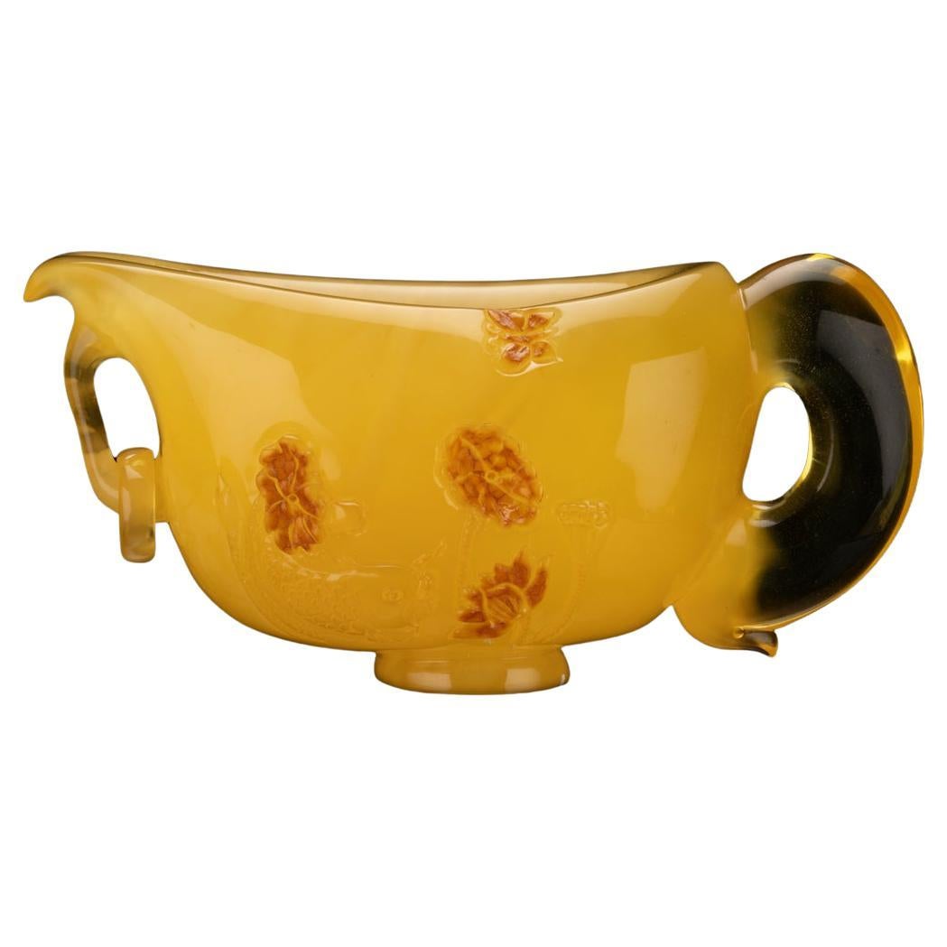 Hand-Carved Baltic Amber Teacup // 153 Grams For Sale