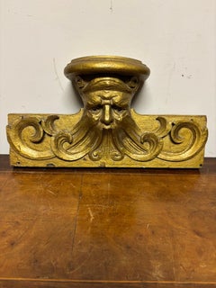 Handgeschnitzte barocke Eiche 'Grüner Mann' Konsole mit Goldfarbe, 19.