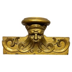 Handgeschnitzte barocke Eiche 'Grüner Mann' Konsole mit Goldfarbe, 19.