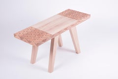 Banc mexicain contemporain en bois de cèdre sculpté à la main