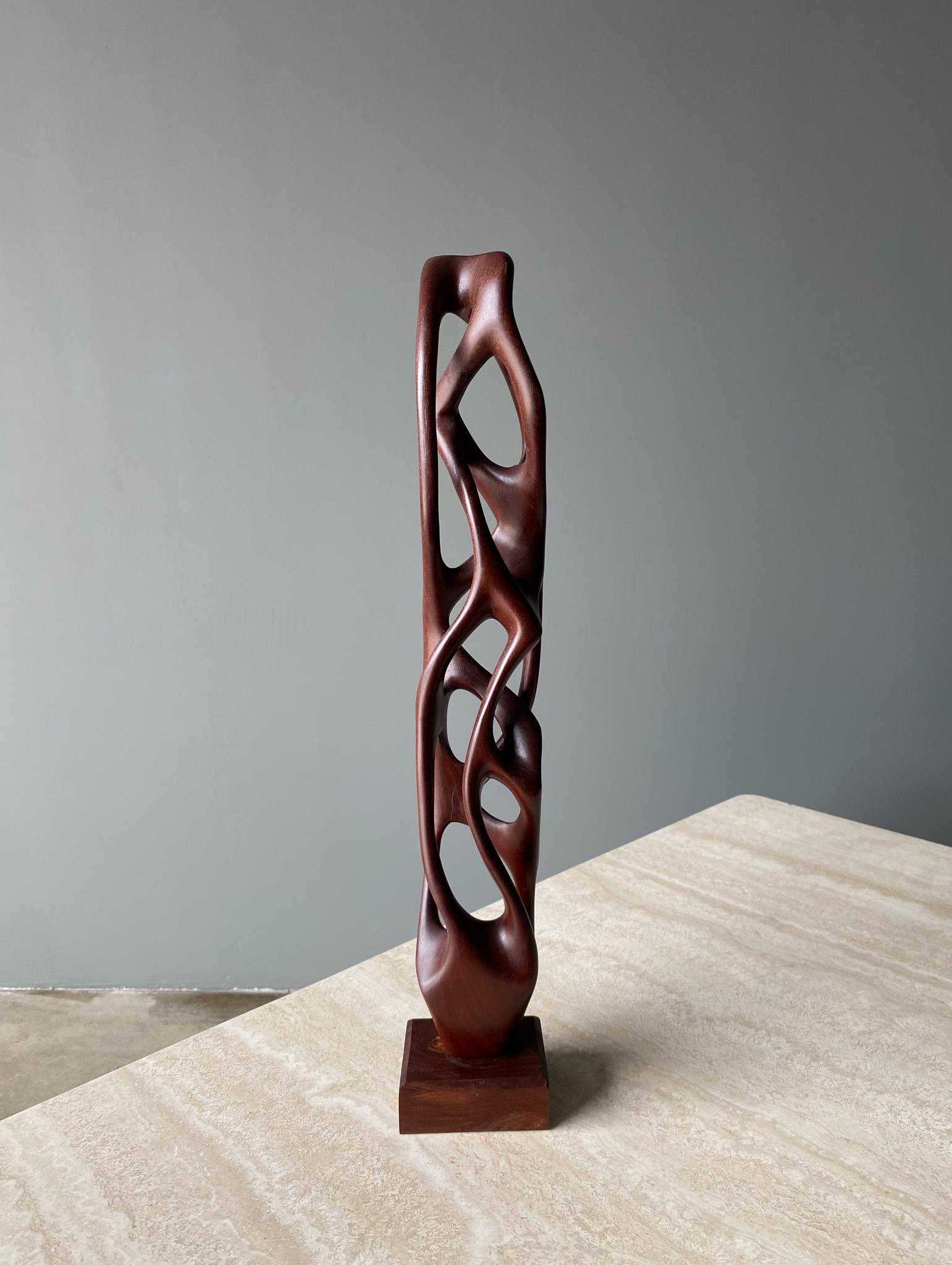 Hand Carved Biomorphic Wooden Sculpture  For Sale 3