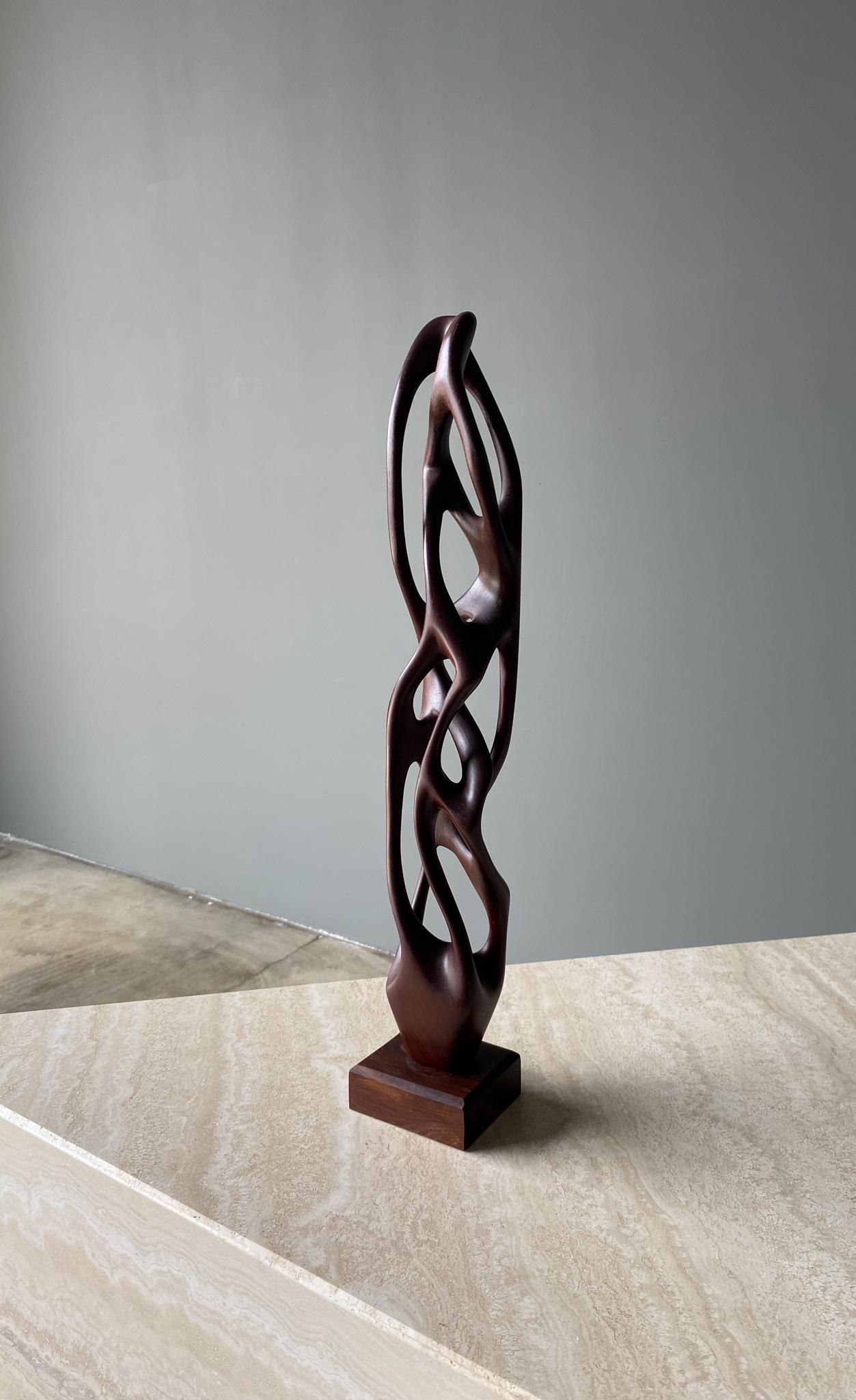 Hand Carved Biomorphic Wooden Sculpture  For Sale 5