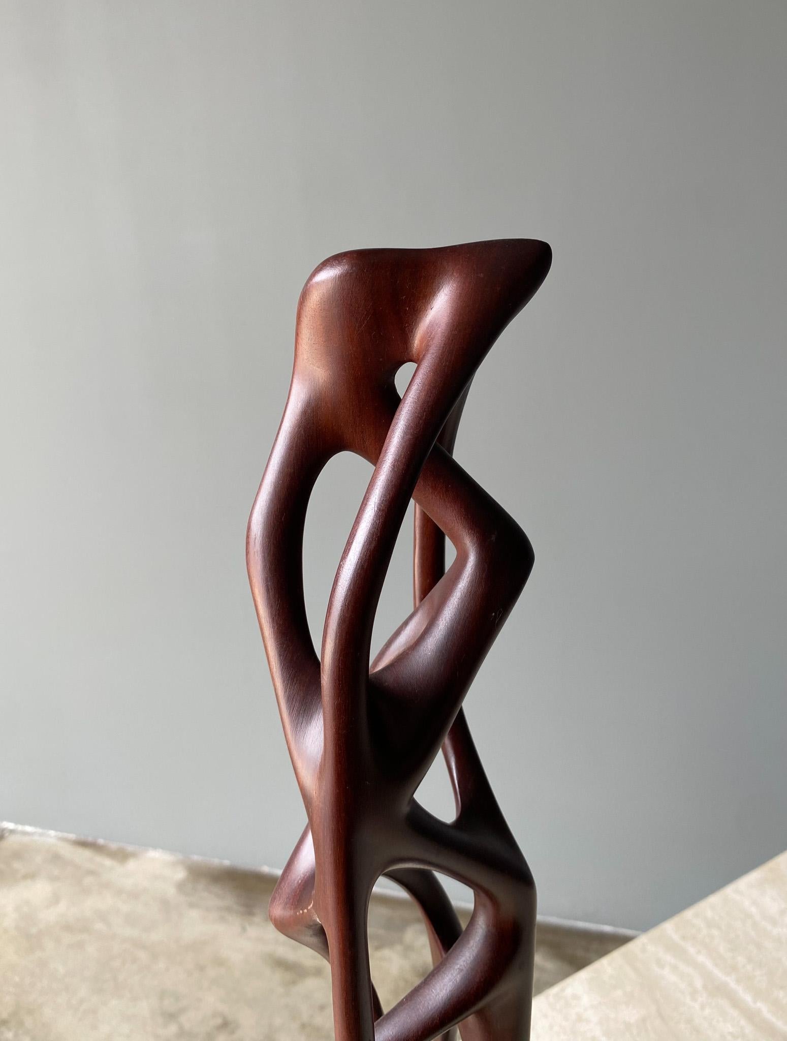 Hand Carved Biomorphic Wooden Sculpture  In Good Condition For Sale In Costa Mesa, CA