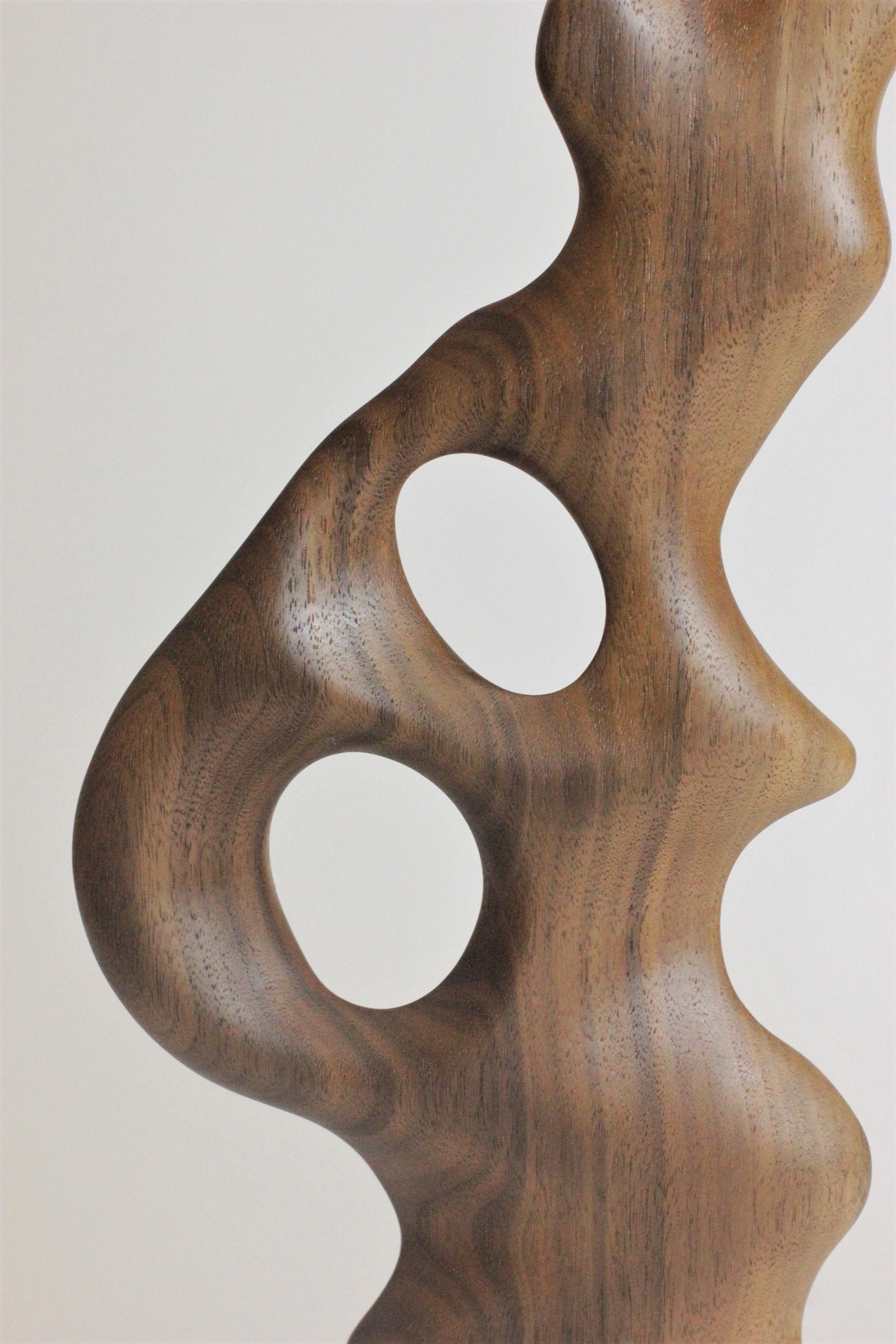 Hand-Crafted Hand Carved Biomorphic Wooden Sculpture II For Sale