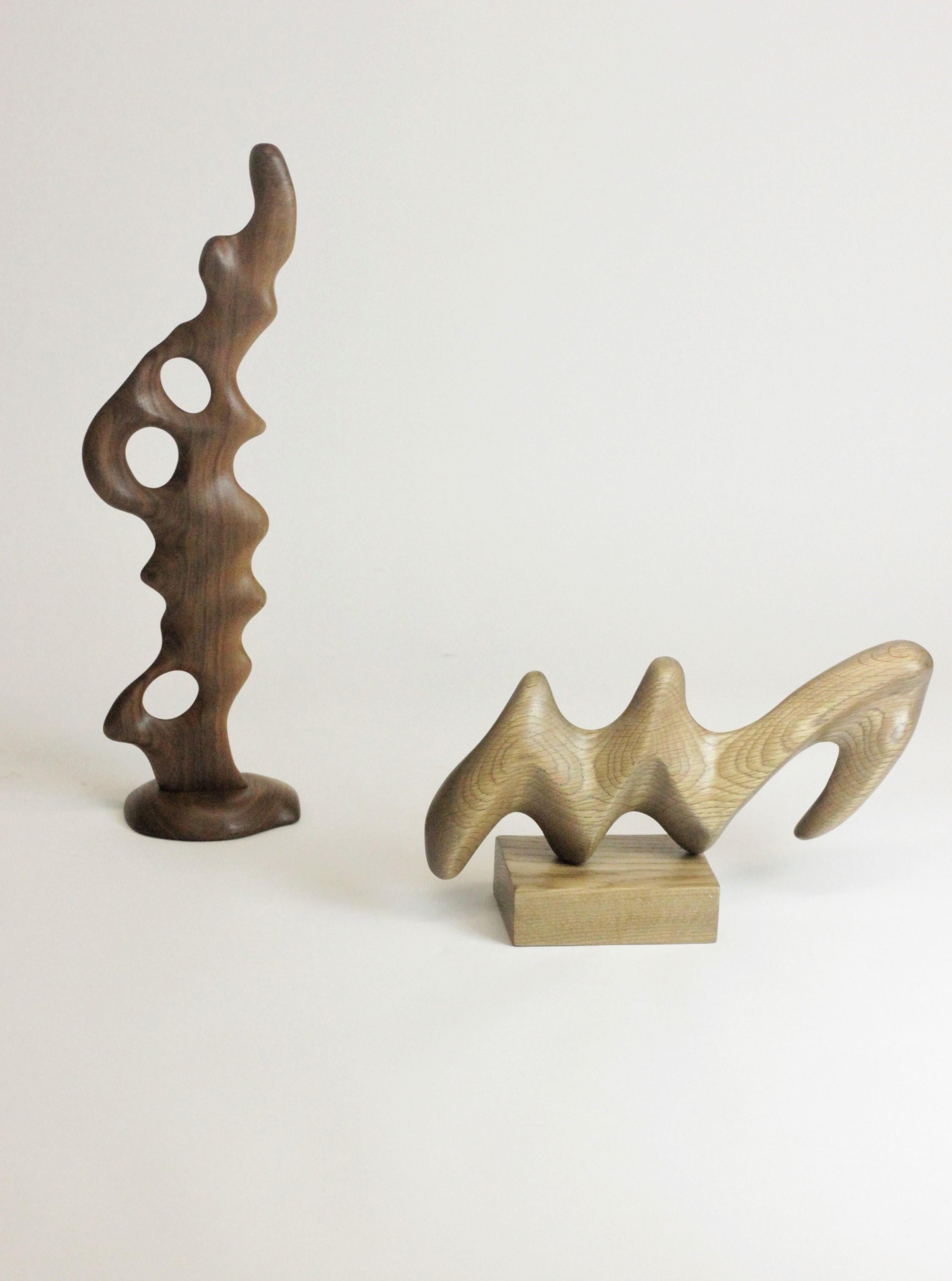 Hand Carved Biomorphic Wooden Sculpture II For Sale 2