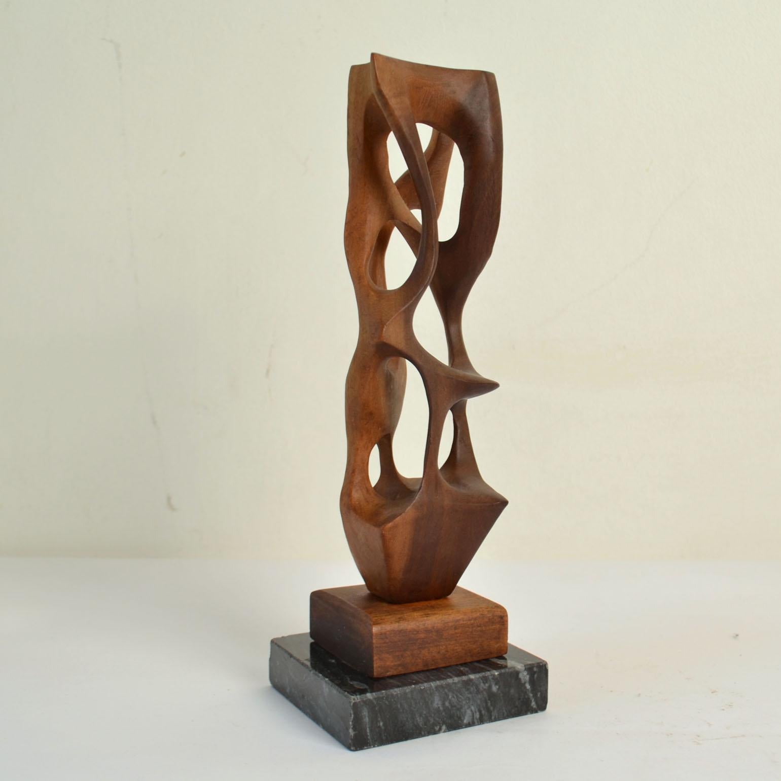 Late 20th Century Hand Carved Biomorphic Wooden Sculptures