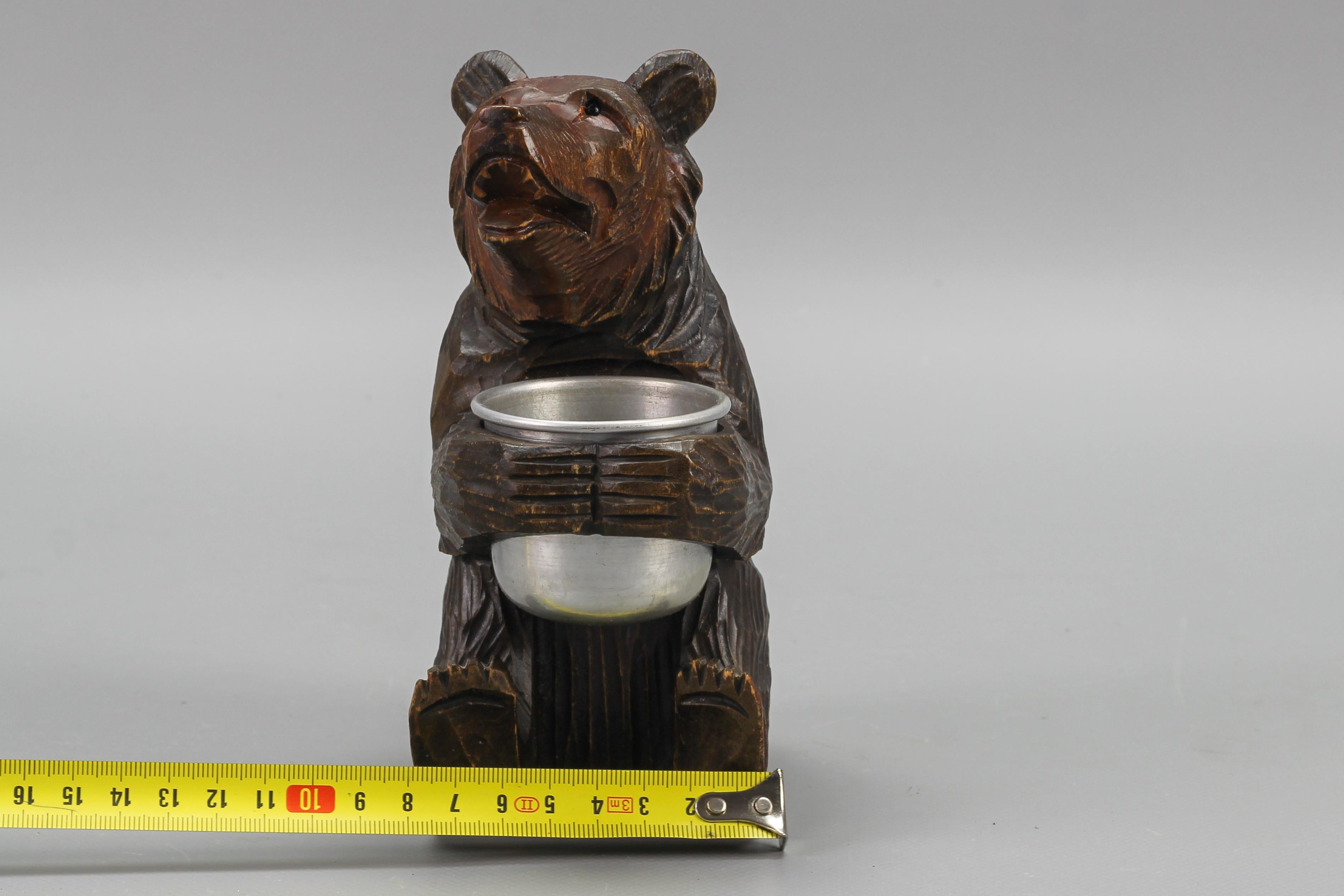 Hand-Carved Black Forest Bear with Aluminum Pot For Sale 10