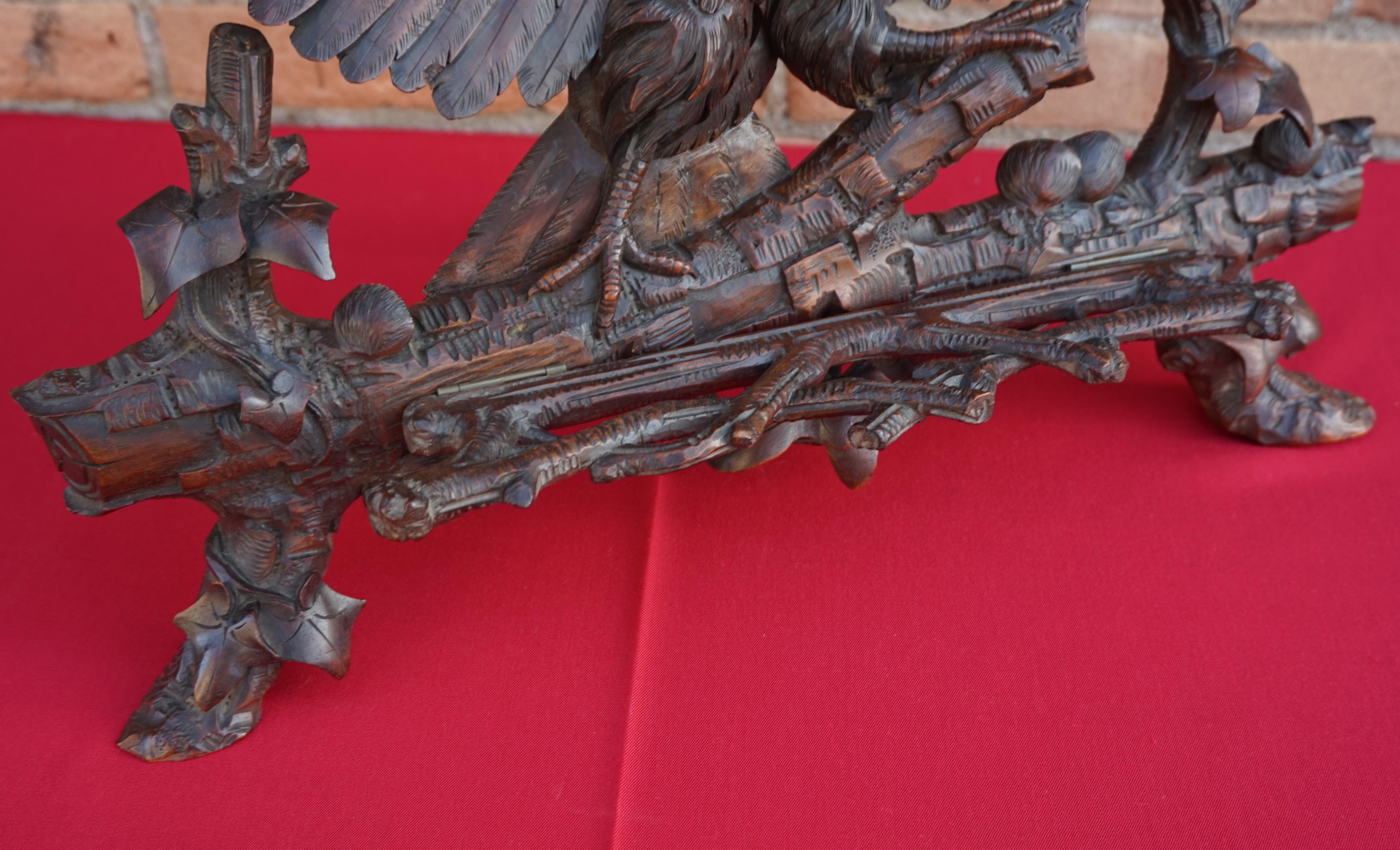 Hand-Carved Hand Carved 19th Century Swiss Black Forest Nutwood Eagle Sculpture / Book Stand