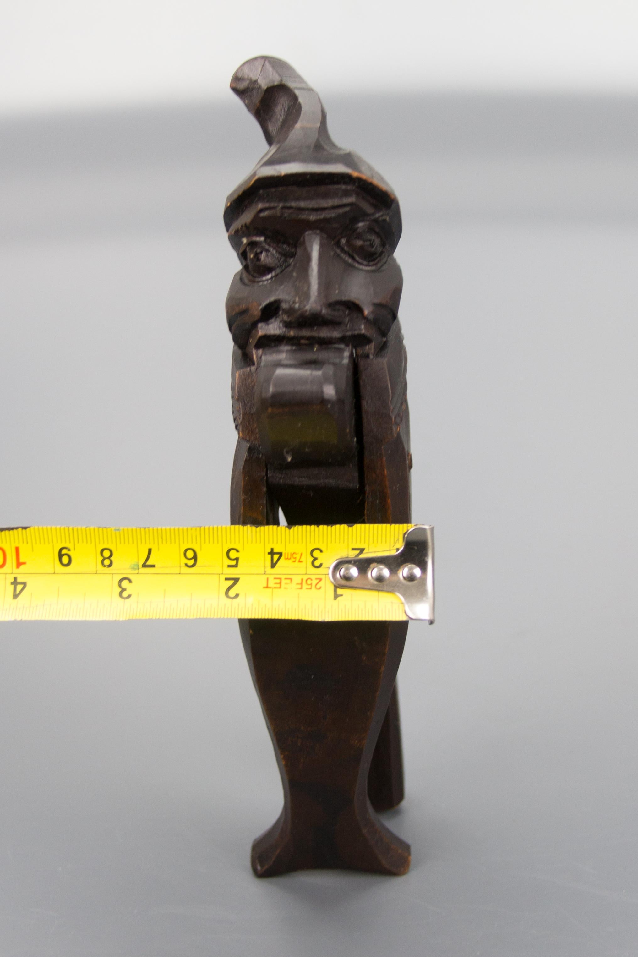 Hand Carved Black Forest Style Wooden Gnome Nutcracker, Germany, 1930s For Sale 10
