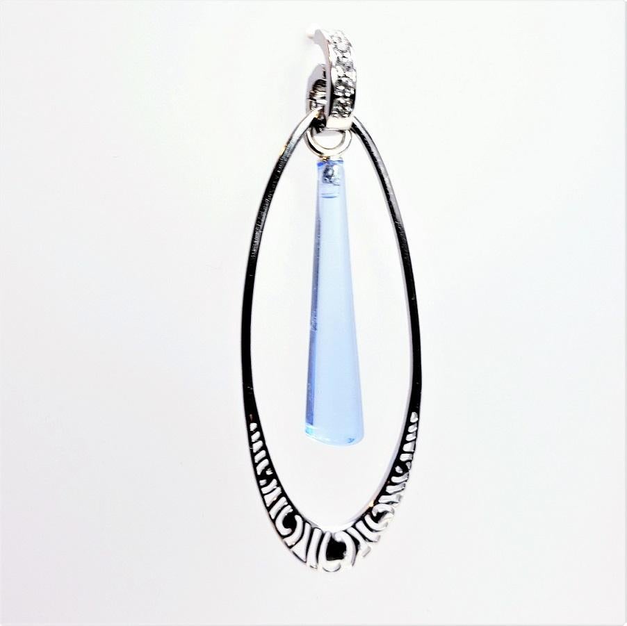 Contemporary Hand Carved Blue Quartz Drops for the Interchangeable Earrings