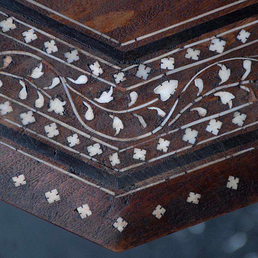 Hand-Carved Hand Carved Bone Inlaid Hoshiarpur Occasional Table