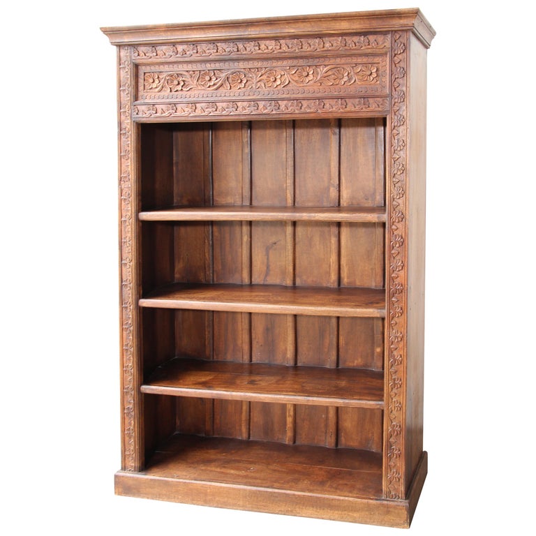 Hand Carved Bookshelf For Sale at 1stDibs