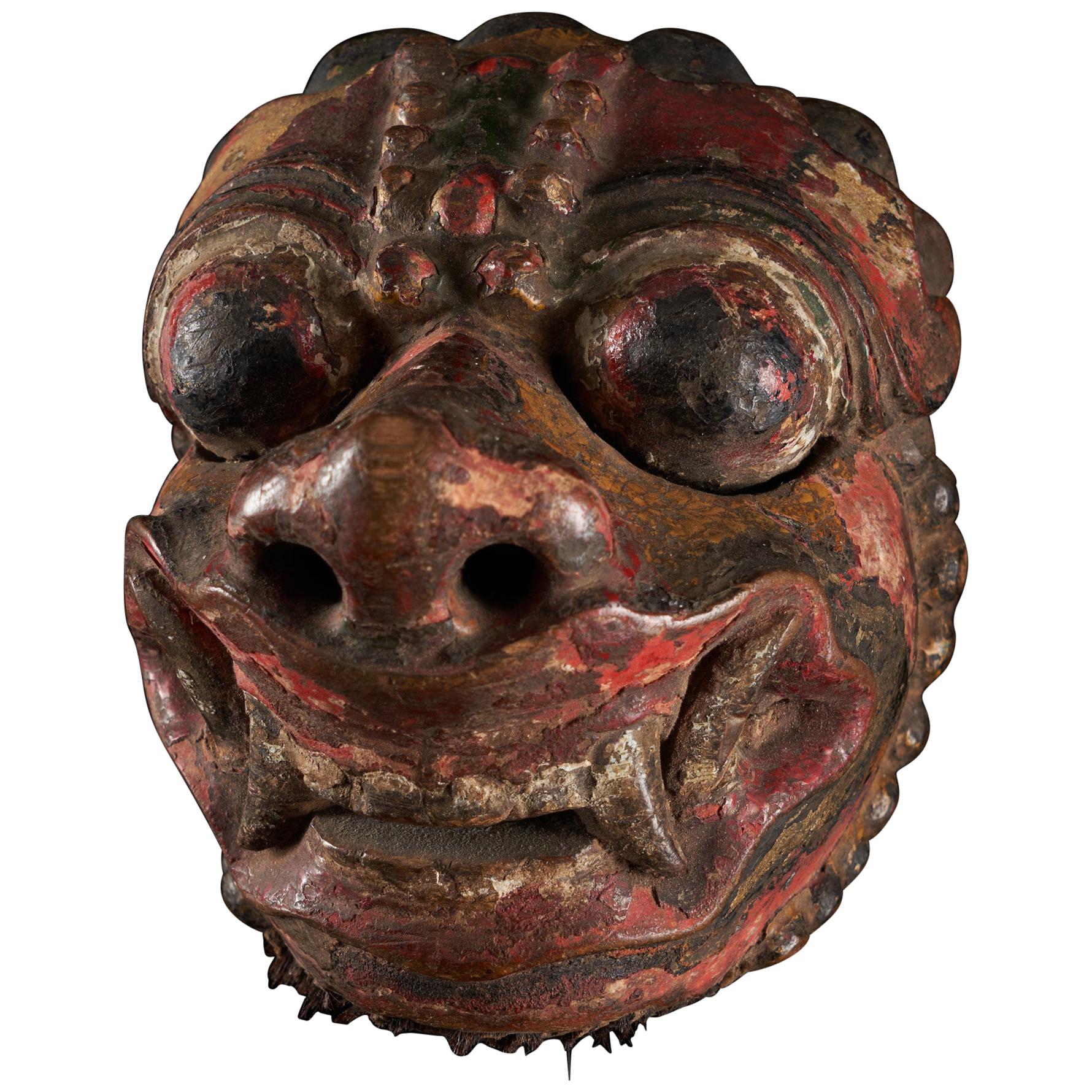 Hand Carved Borneo Mask from Bali