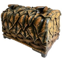 Vintage Hand-Carved Box with Floral Detailing