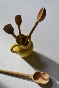 Hand carved boxwood serving ustensils - France - Early 20th century.