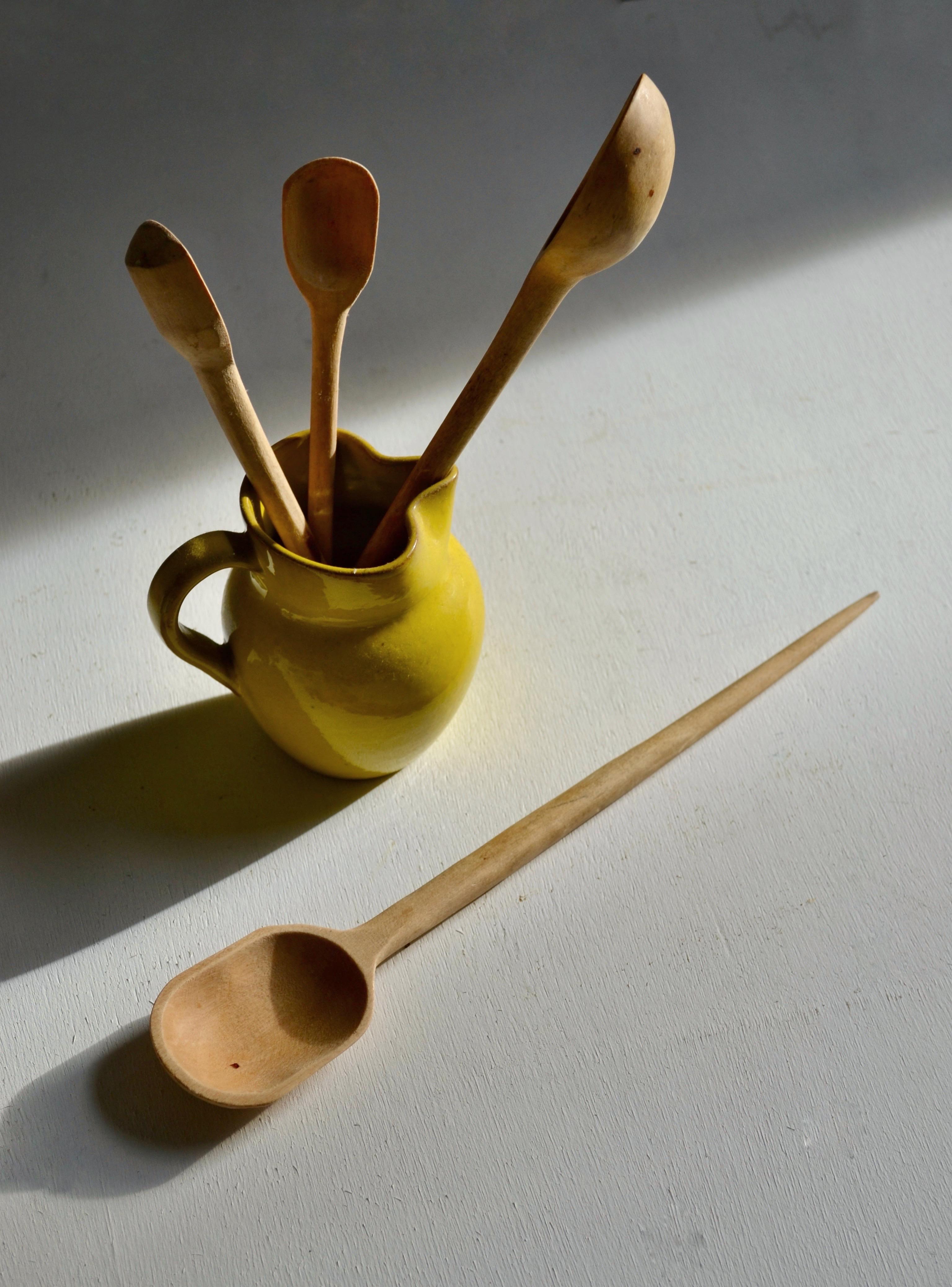 Handgeschnitztes Servierbesteck aus Buchsbaumholz - Frankreich - Anfang des 20. Jahrhunderts. (Französische Provence) im Angebot