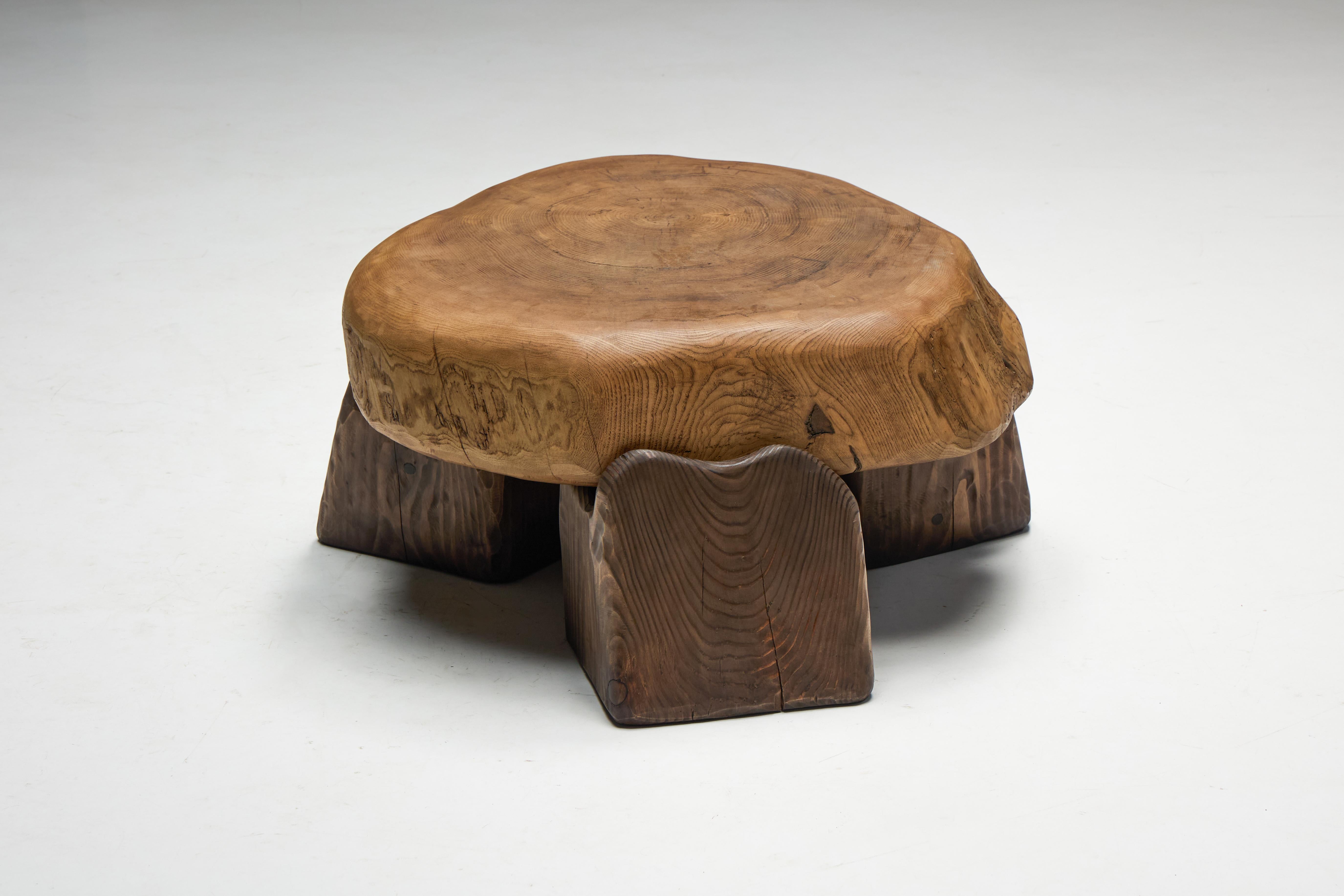 Hand-Carved Brutalist Coffee Table, France, 2025 For Sale 6