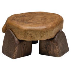 Hand-Carved Brutalist Coffee Table, France, 2025